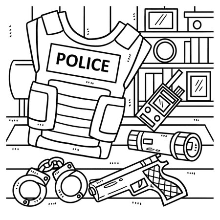 Police coloring page stock photos and images