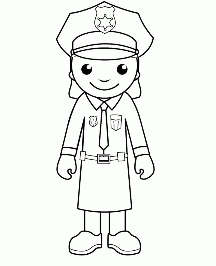 Printable police woman coloring pages