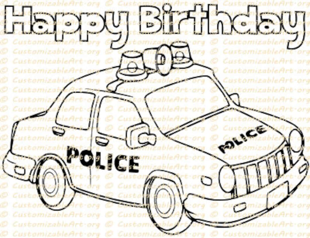 Police car coloring page printable police car coloring sheet cop car policeman colouring birthday party supplies printables coloring pdf