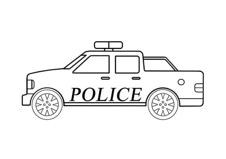 Police car coloring page