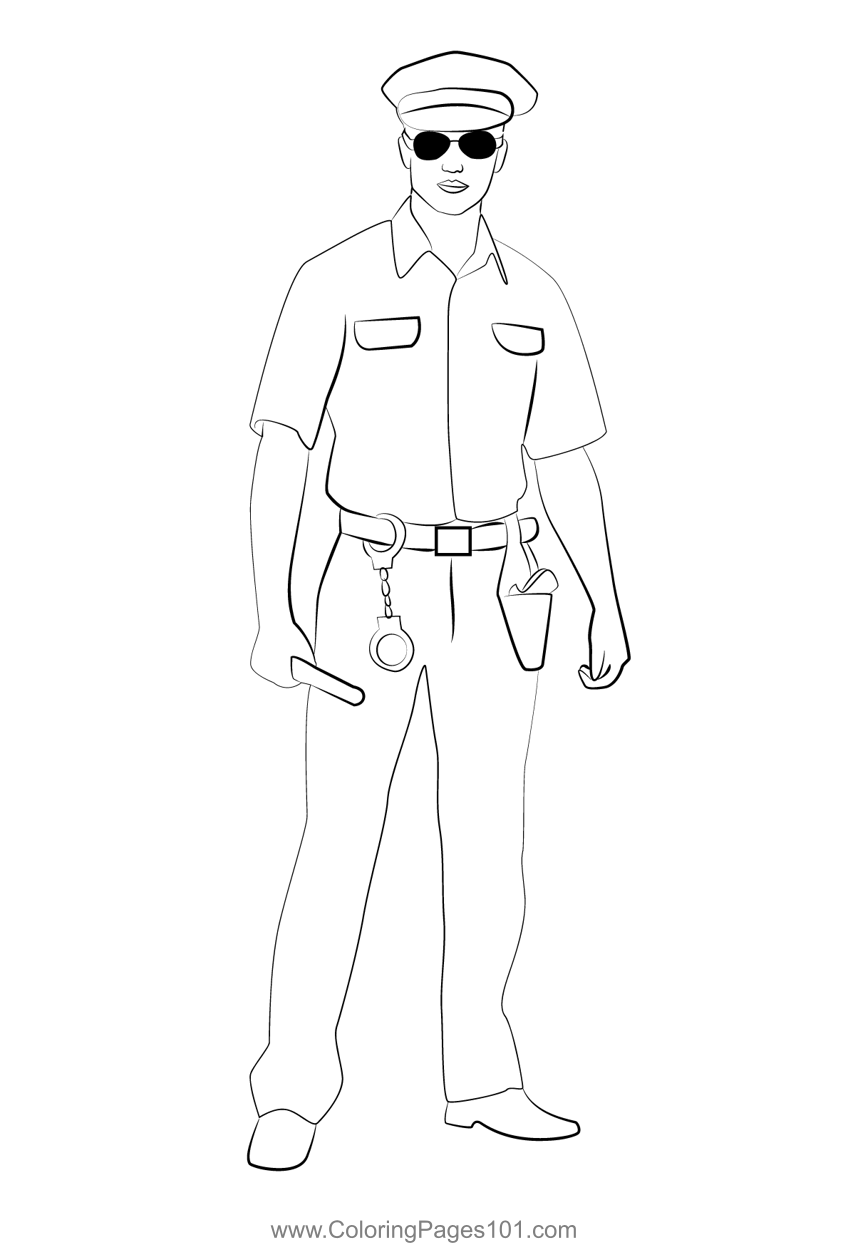 Model police officer coloring page police coloring pages police officer