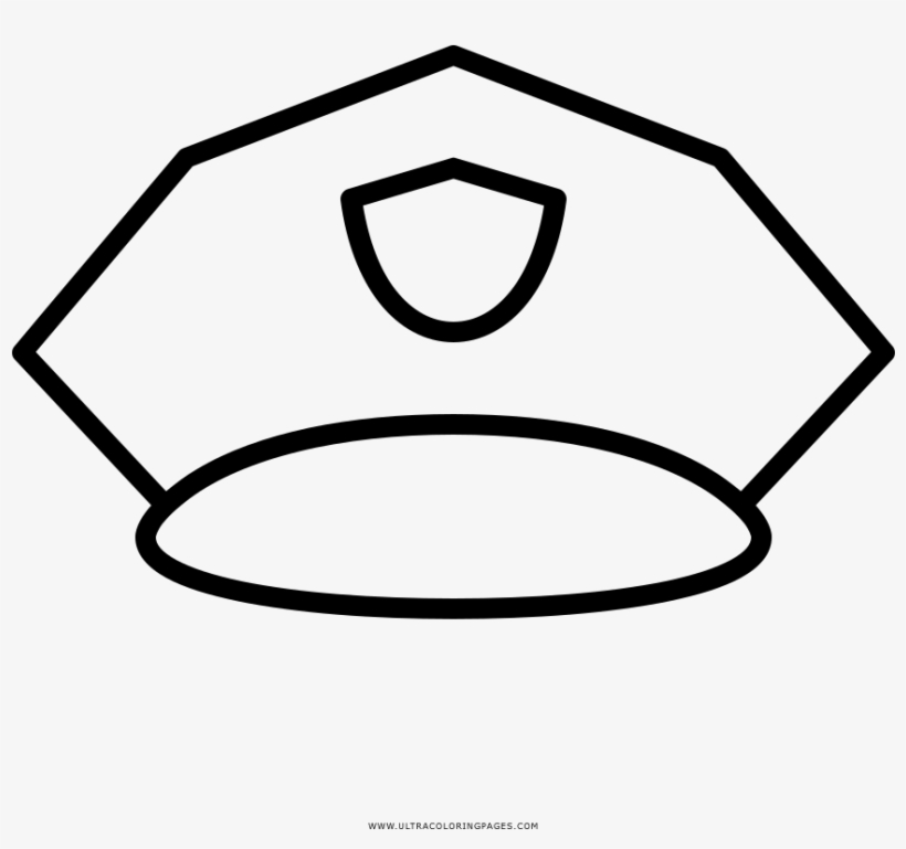 Police hat coloring page