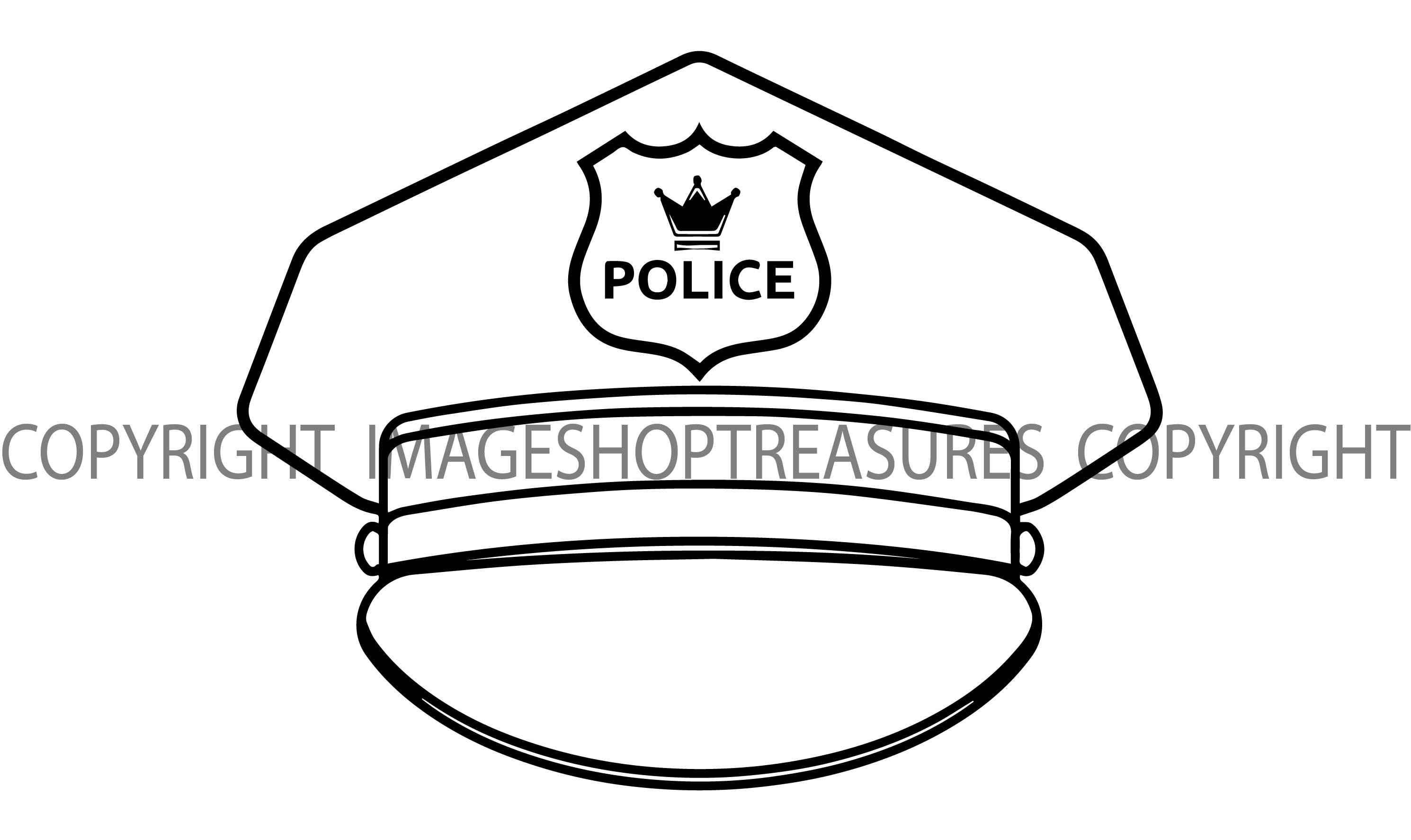 Police officer peaked hat head gear correctional sheriff fraternal cop policeman vector jpeg eps png svg clip art symbol circuit cutting
