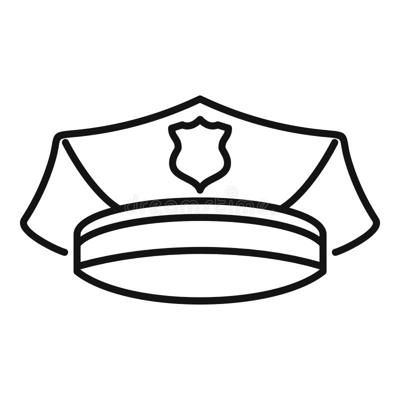 Police officer cap icon outline style stock vector
