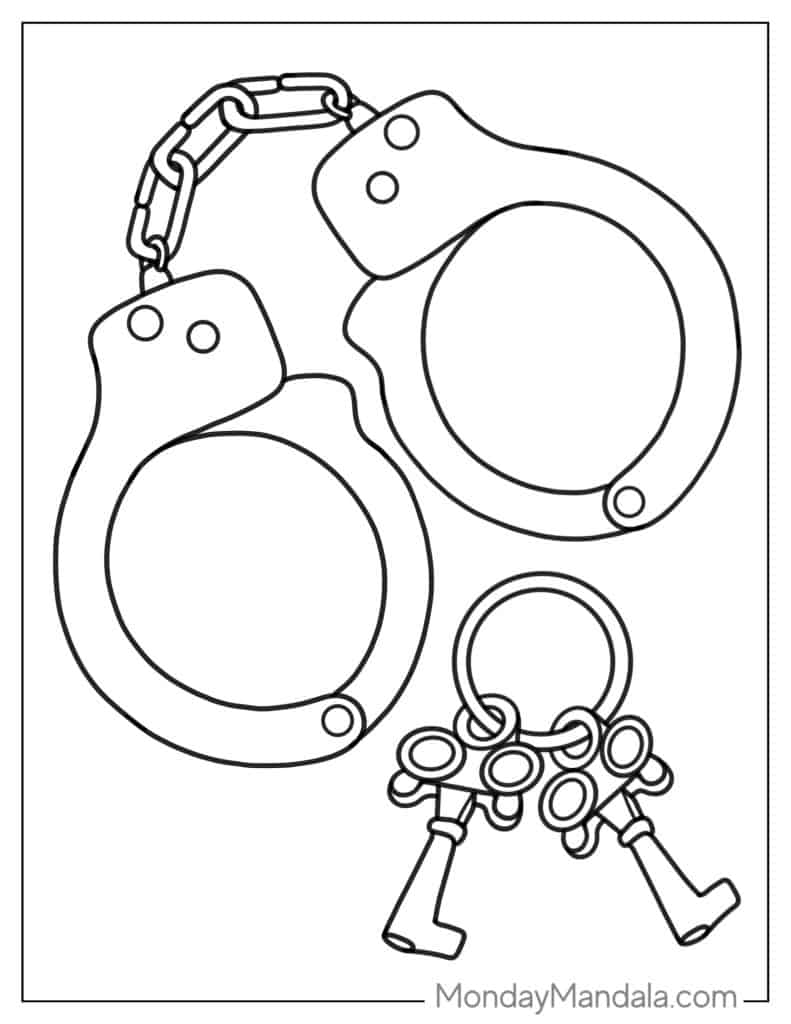 Police coloring pages free pdf printables