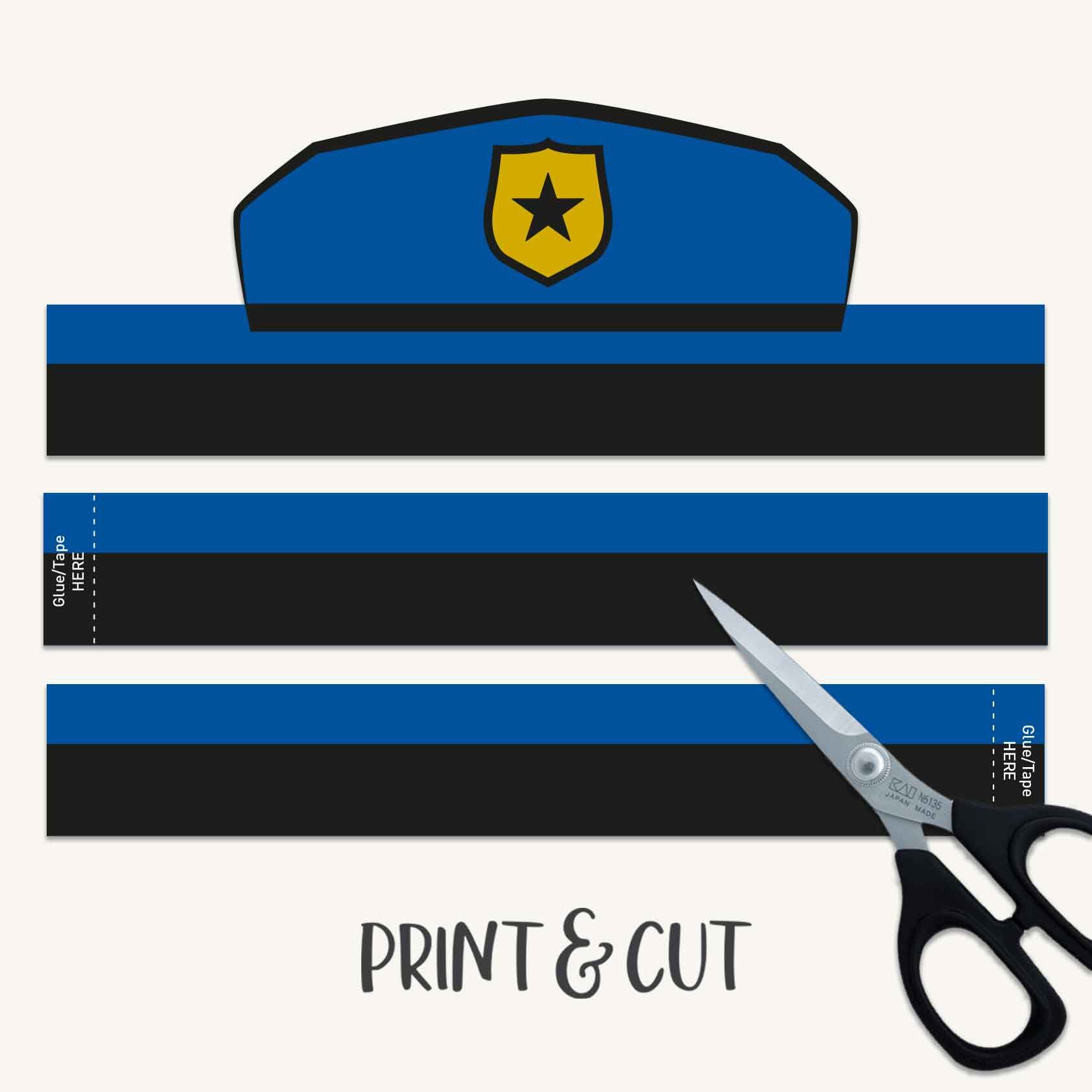 Police hat template printable free