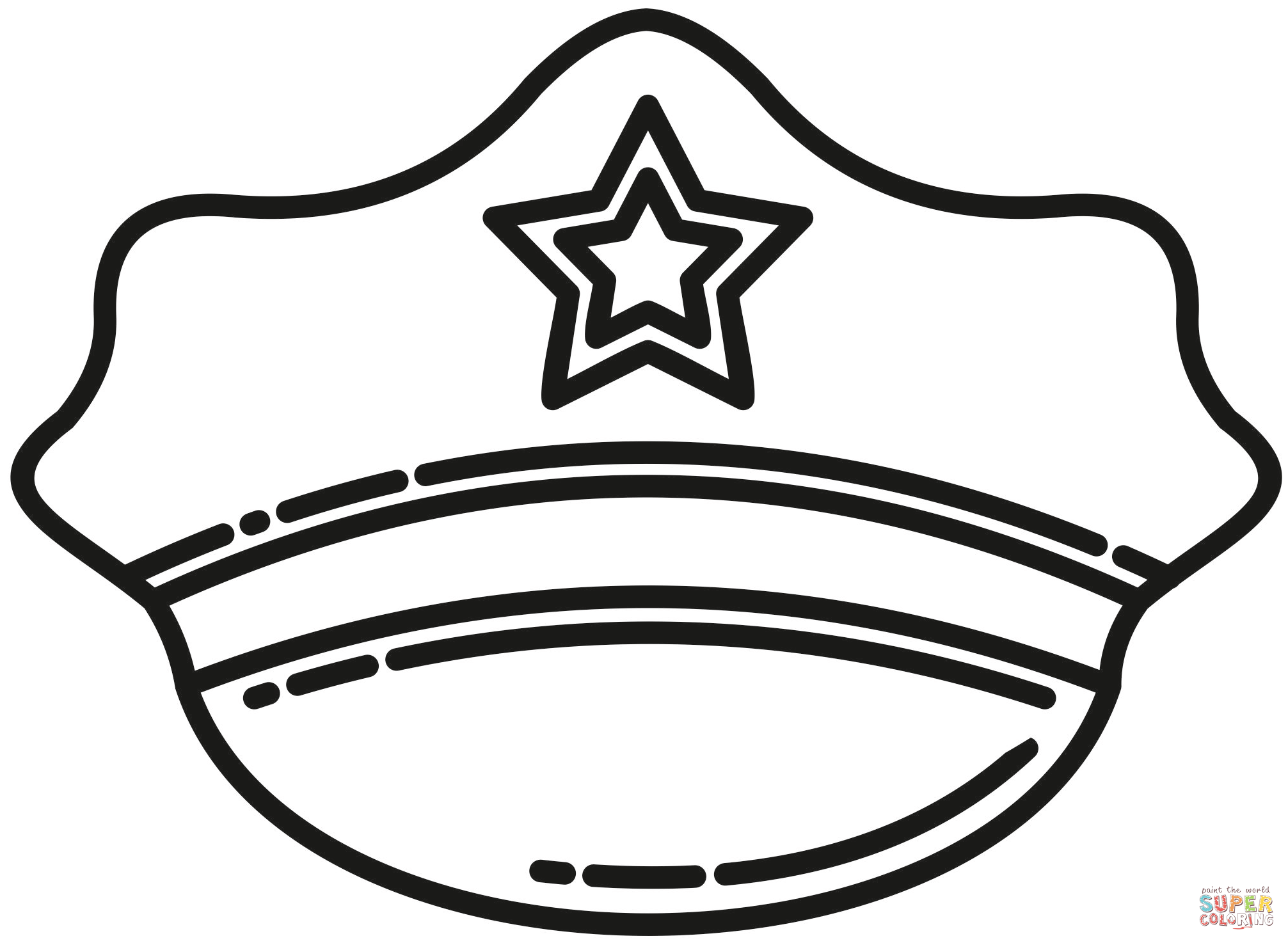 Police hat coloring page free printable coloring pages