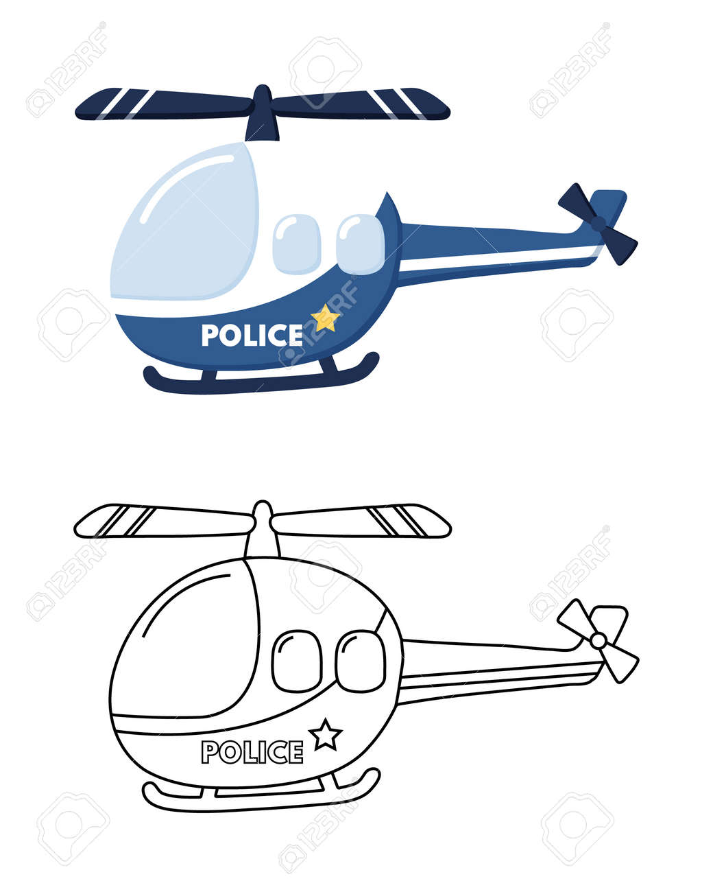 Coloring page of police helicopter kids illustration vector royalty free svg cliparts vectors and stock illustration image