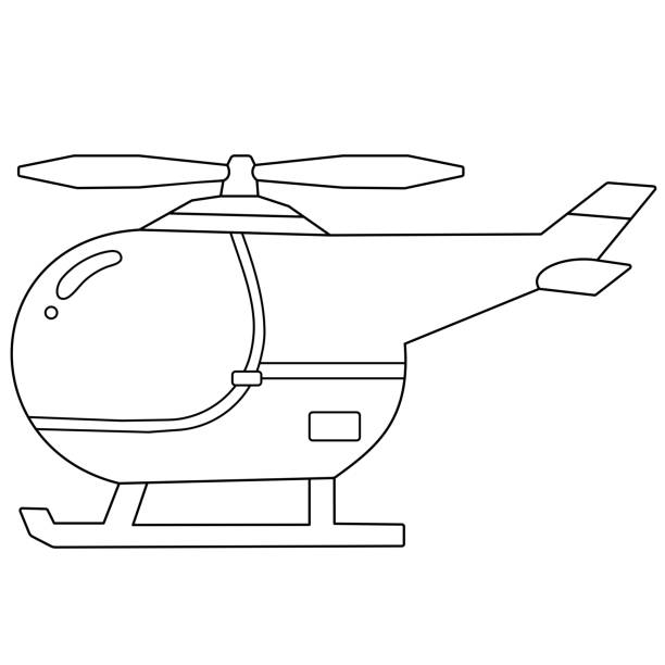 Helicopter coloring page stock illustrations royalty