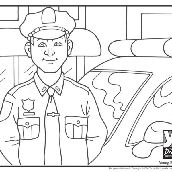 Police officer coloring page