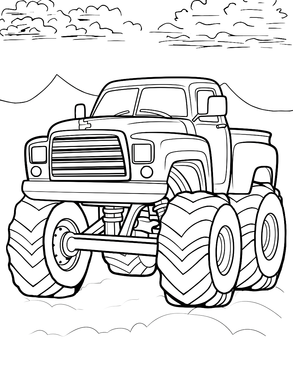 Monster truck coloring pages free printable sheets