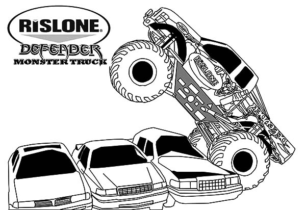 Rislone defender monster jam coloring pages color luna