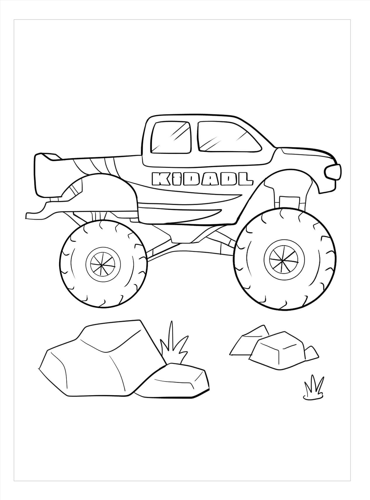 Perfect monster truck coloring page