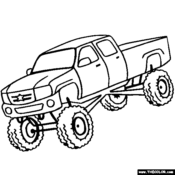 Onster trucks online coloring pages