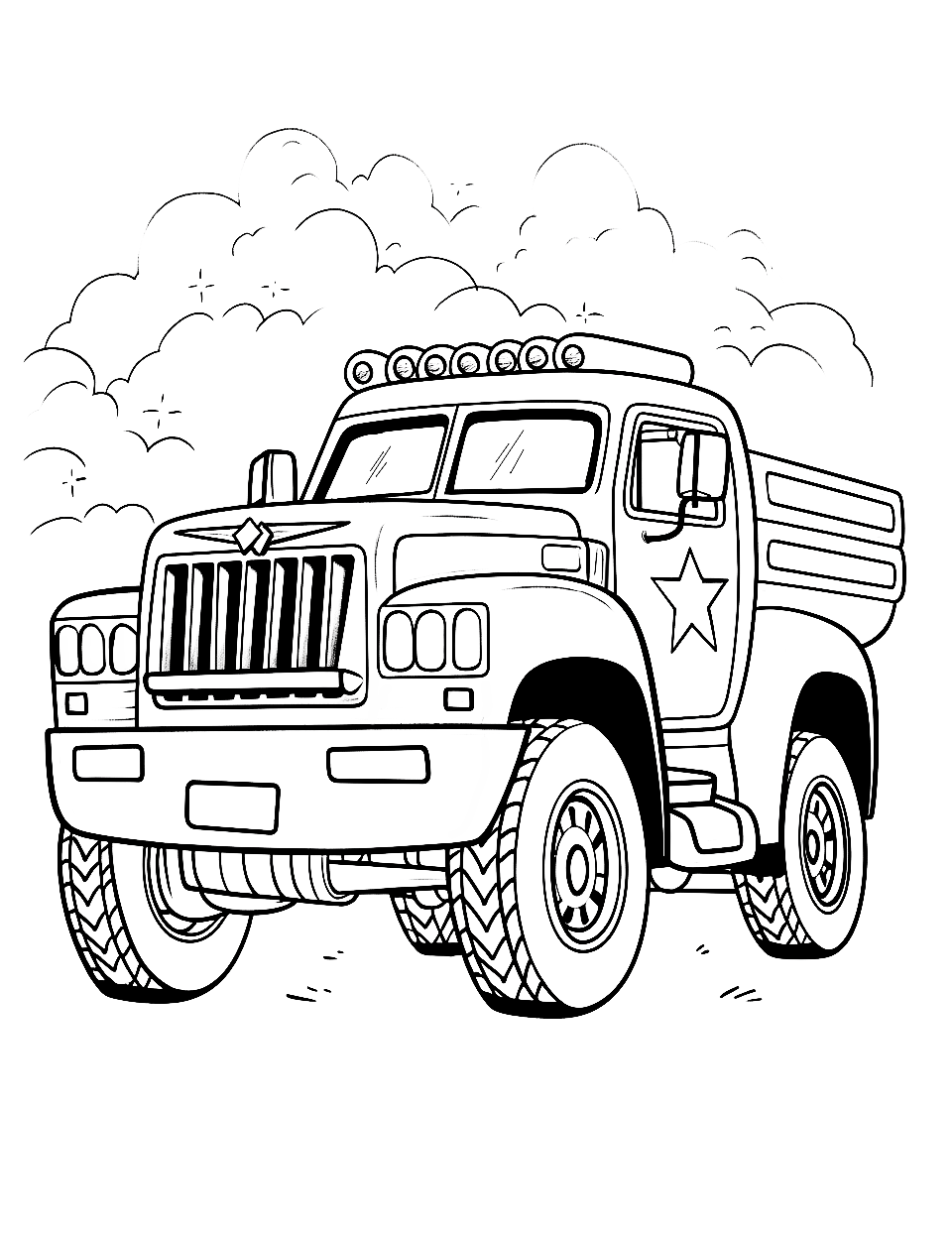 Monster truck coloring pages free printable sheets