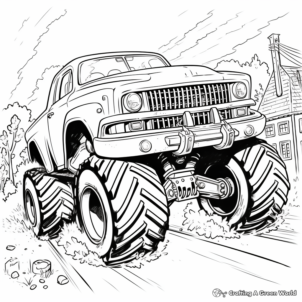 Police monster truck coloring pages