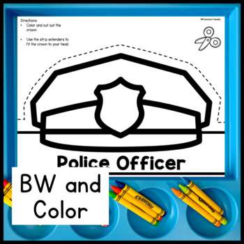 Police officer hat template munity helper crafts by preschool packets