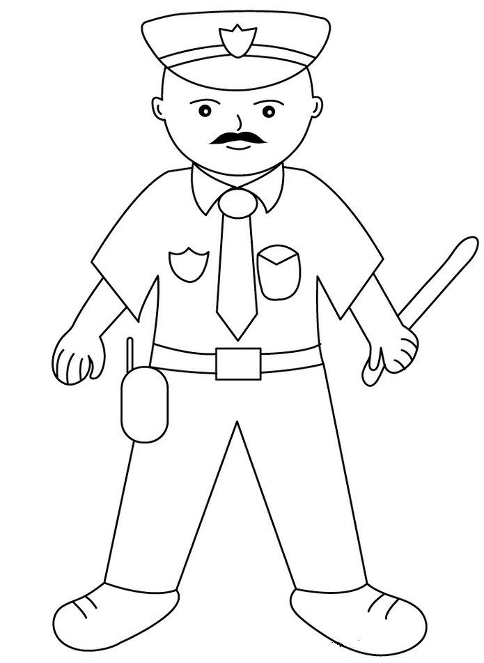Printable policeman coloring pages labor day crafts coloring pages for kids coloring books