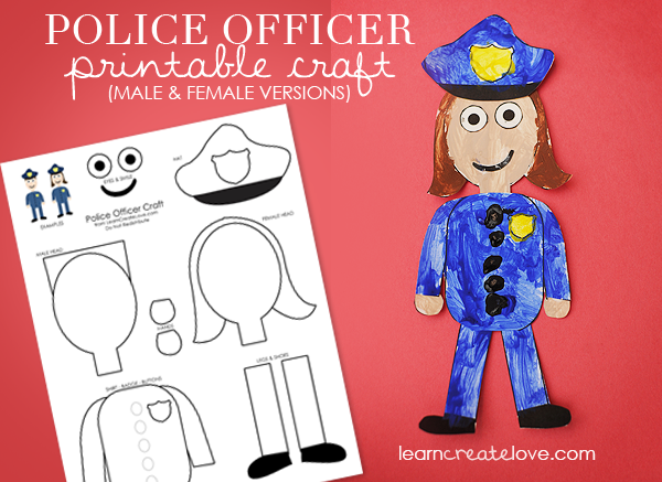 Printable police officer craft