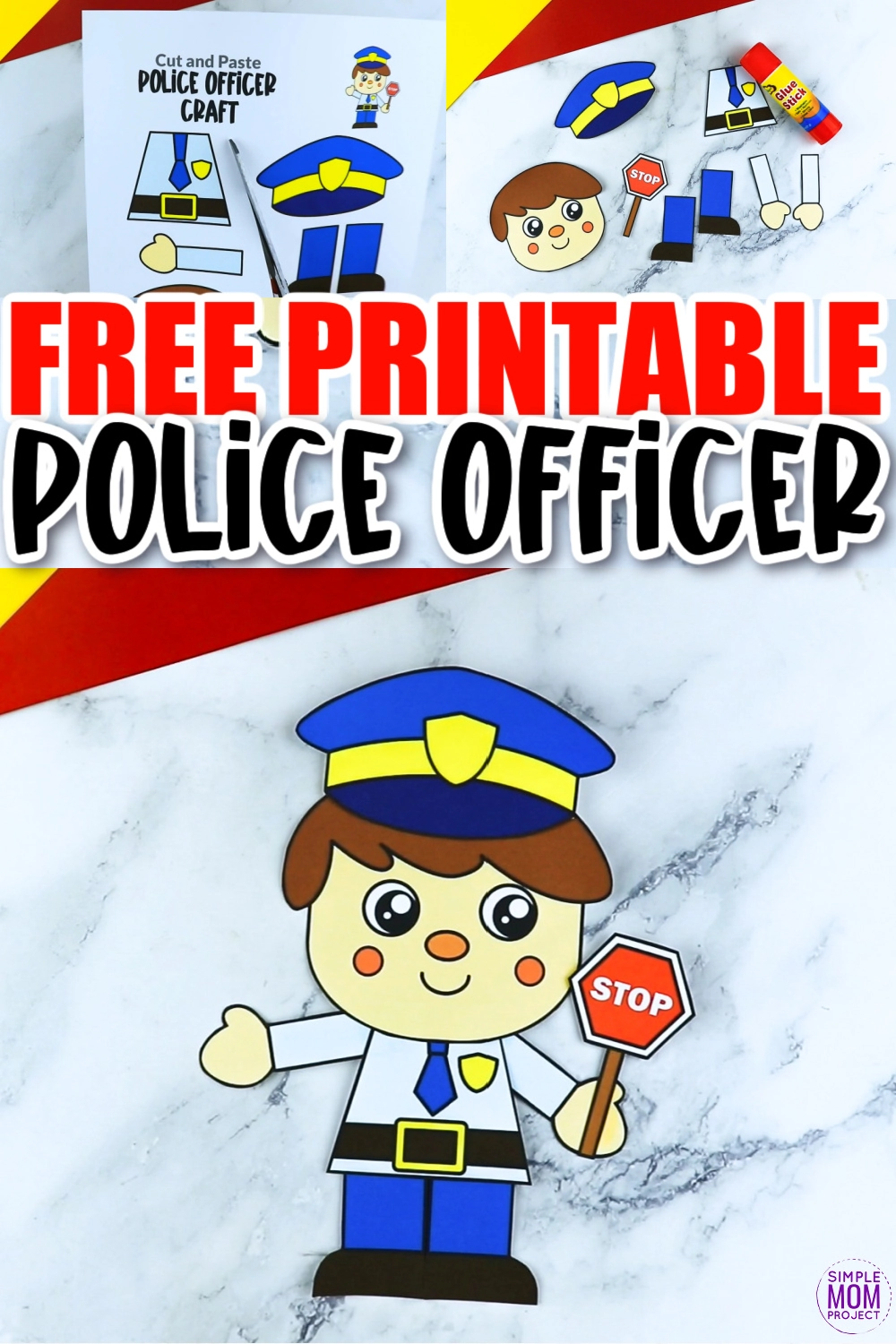 Free printable police officer craft template â simple mom project