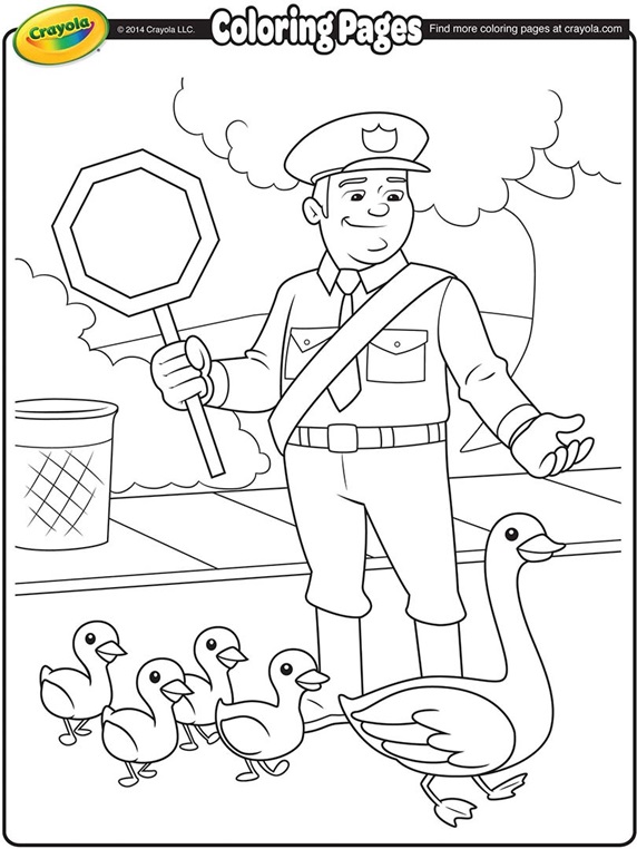 Traffic cop coloring page