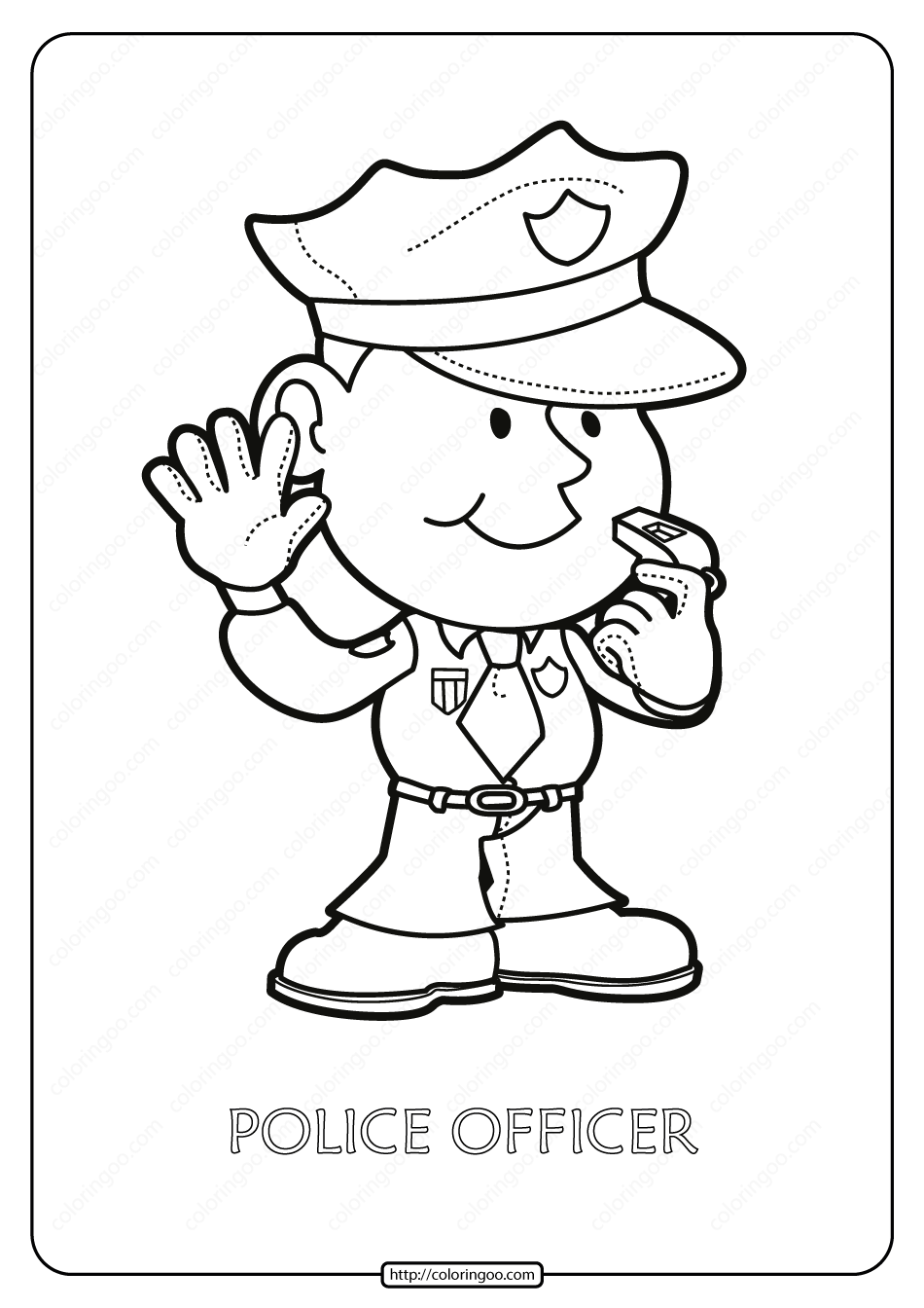 Free printable police officer pdf coloring page high quality free printable about characters and professionâ police officer crafts police crafts coloring pages