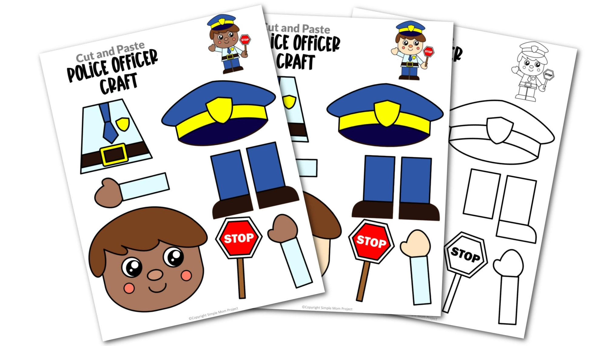 Free printable police officer craft template â simple mom project