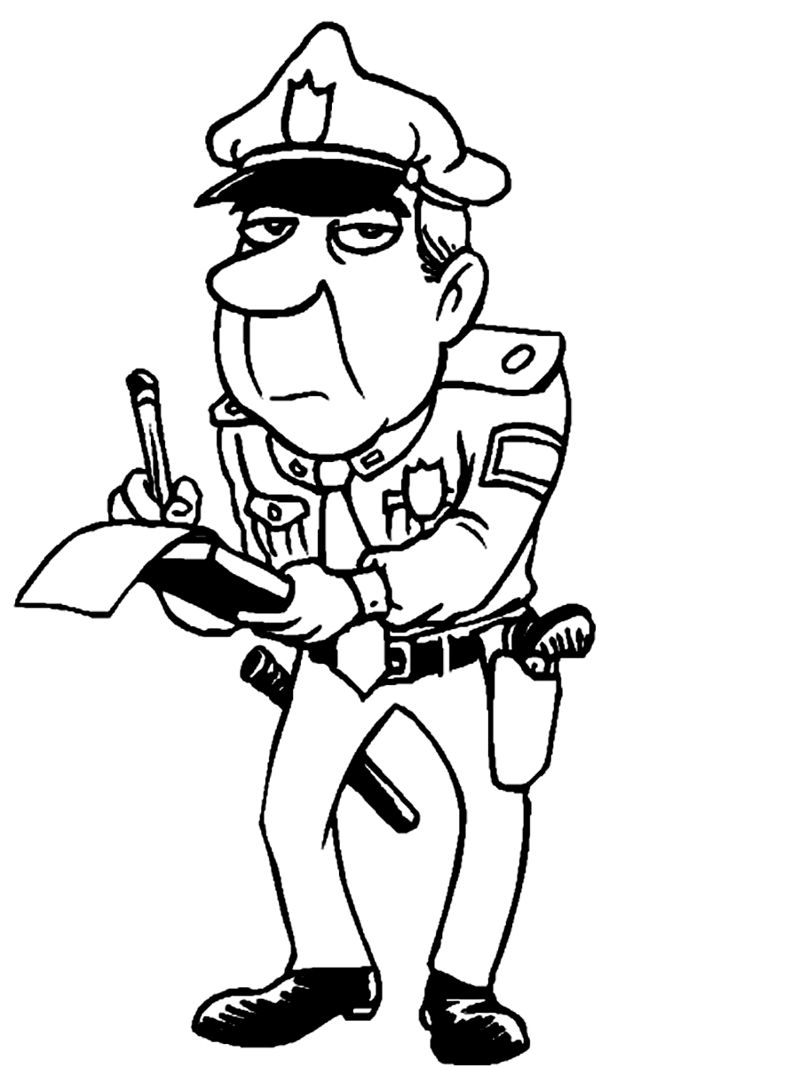 Free printable policeman coloring pages for kids