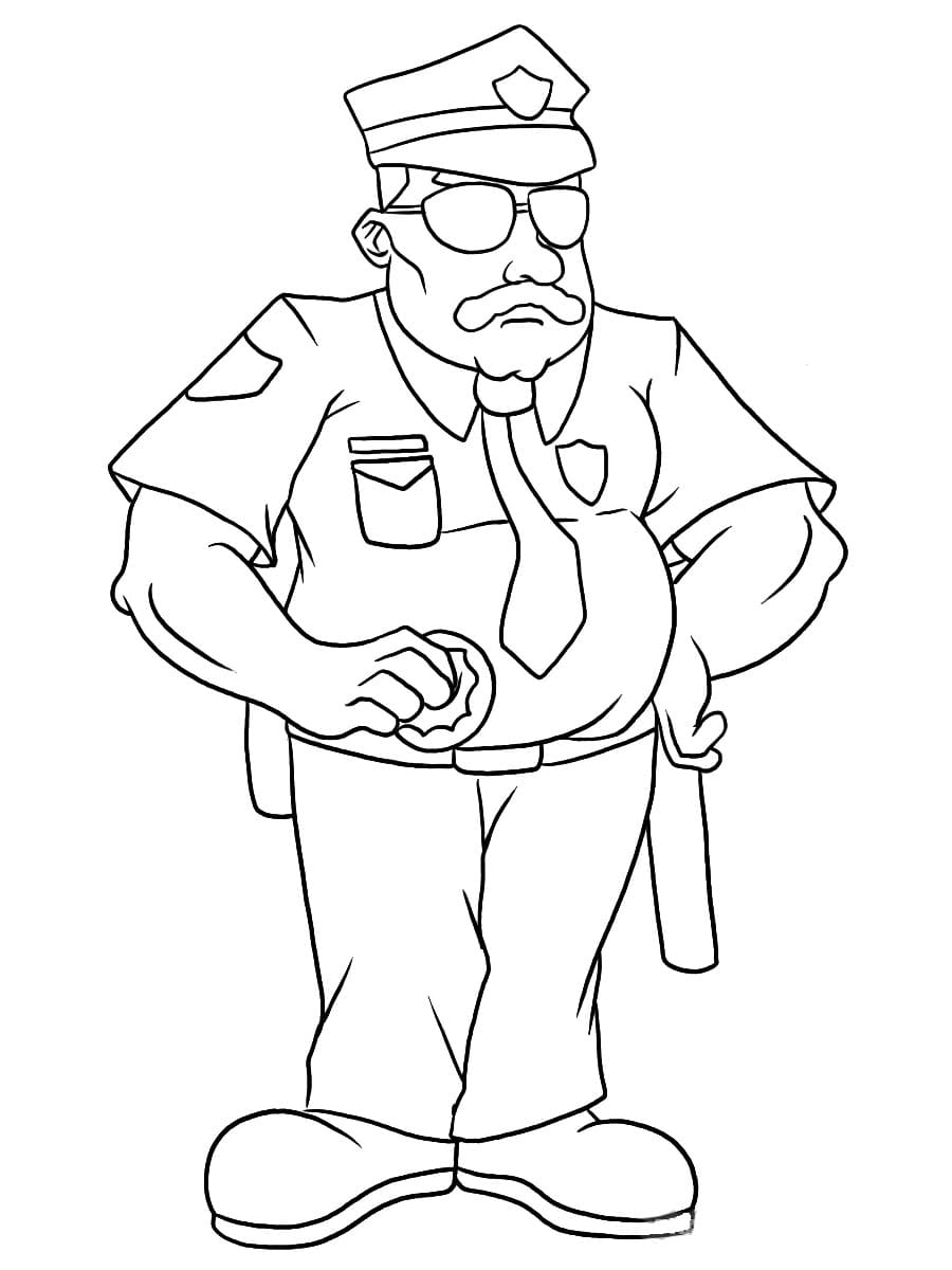 Munity helper police coloring page