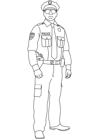 Policeman coloring page free printable coloring pages