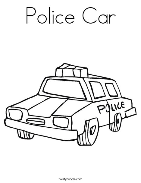 Police car coloring page