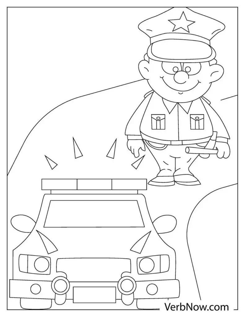 Free police coloring pages book for download printable pdf