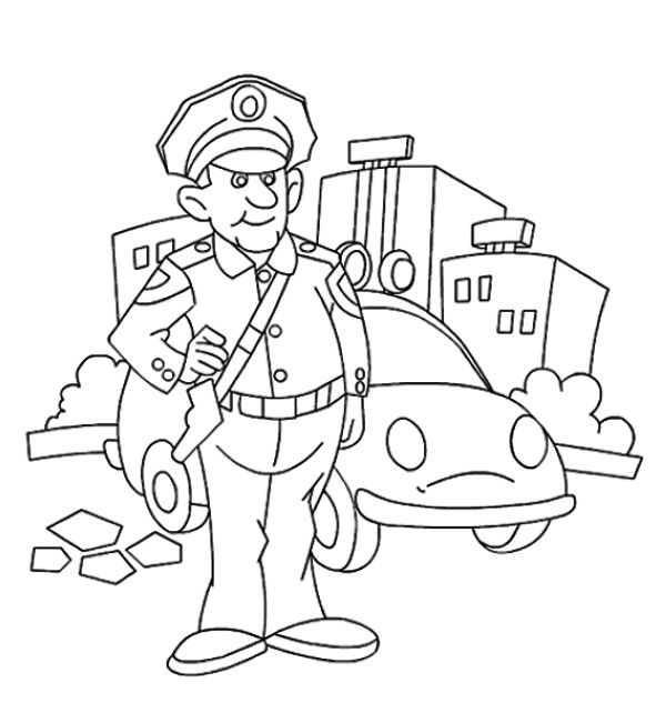 Printable policeman coloring pages pdf