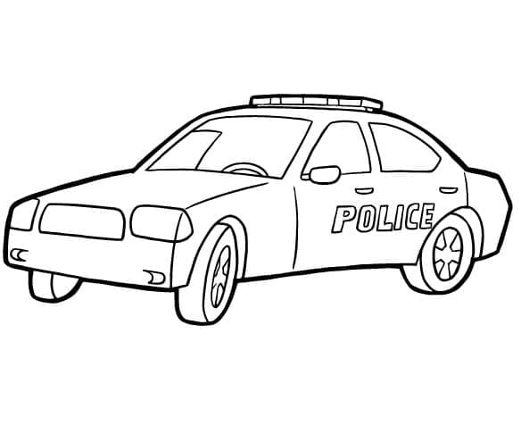 Printable police car coloring page