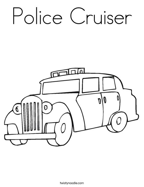 Police cruiser coloring page