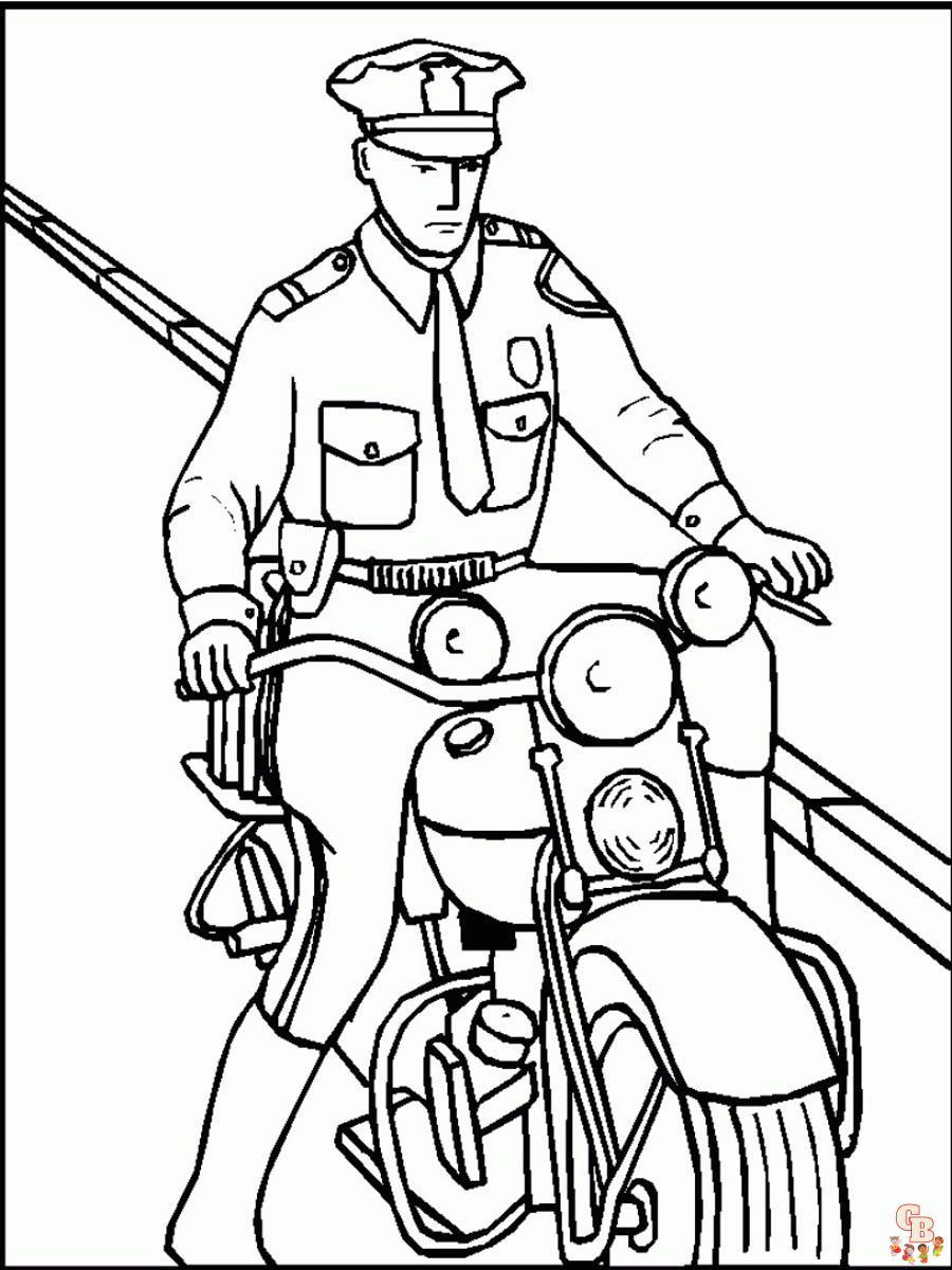 Police coloring pages to print for kids