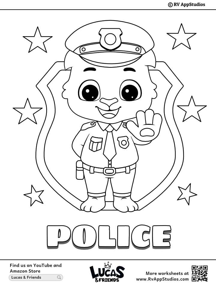 Police coloring pages for kids