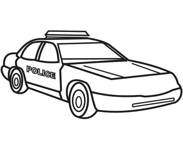 Police car free printable coloring page