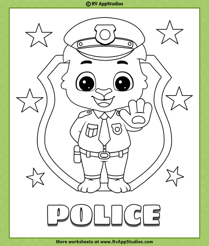 Police coloring pages for kids