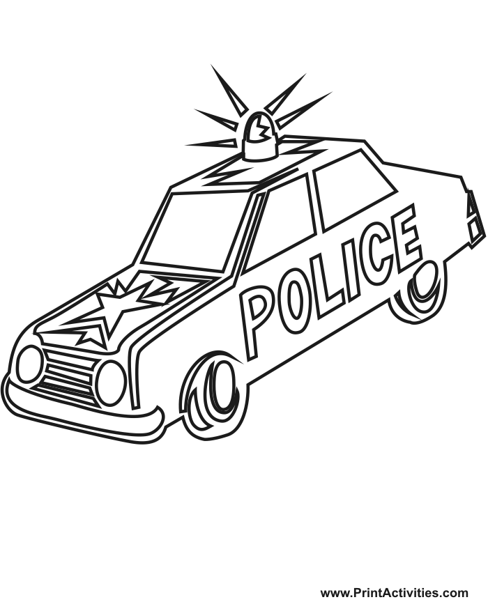 Police car coloring page a police car drawing