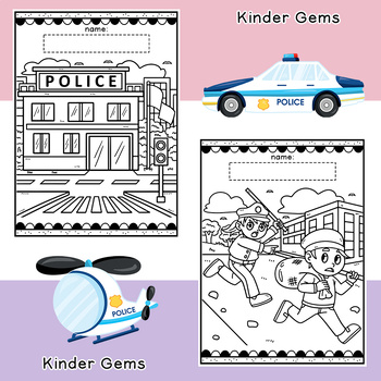 Police station coloring pages munity helpers preschool kindergarten