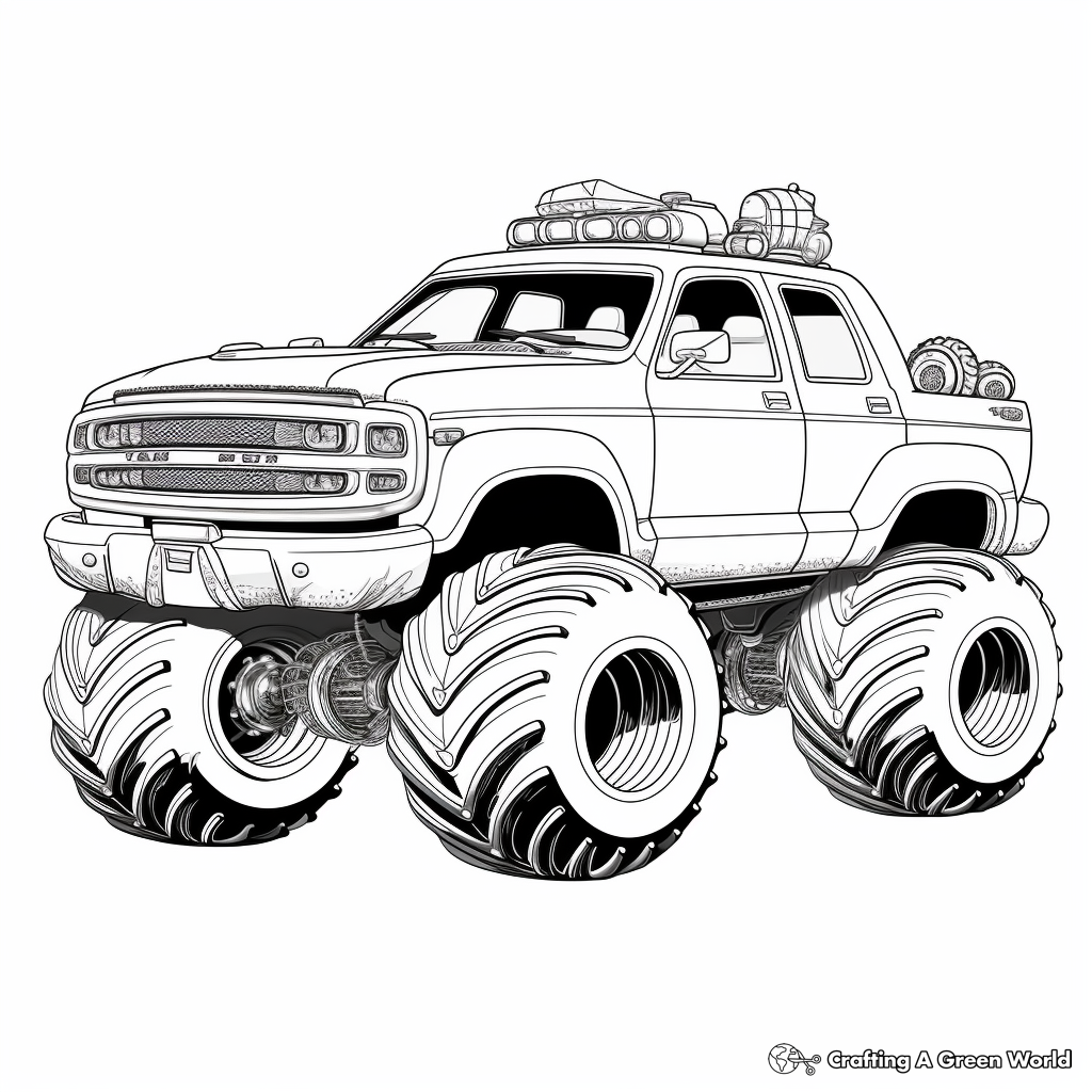 Police monster truck coloring pages