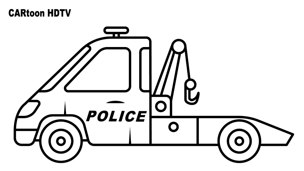 Satisfying art street vehicles colors police car carrier truck coloring pages coloring video