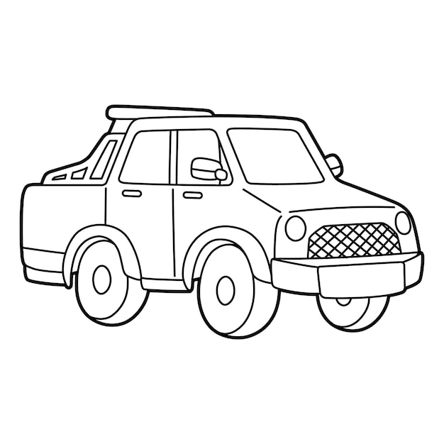 Premium vector off road truck coloring page isolated for kids