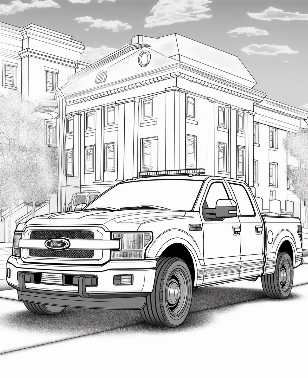 Police cars coloring pages in premium quality by coloringbooksart on