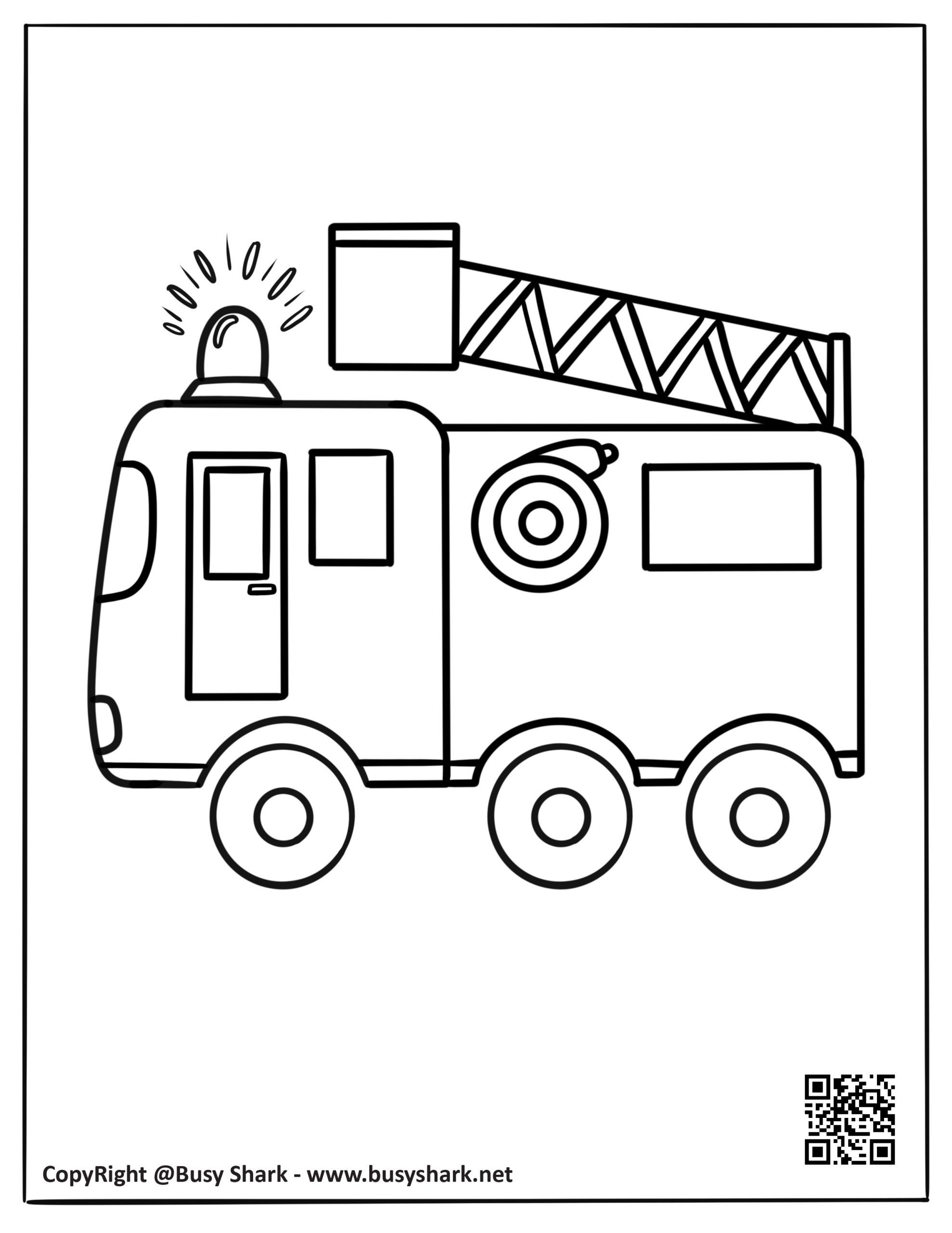 Fire truck coloring page