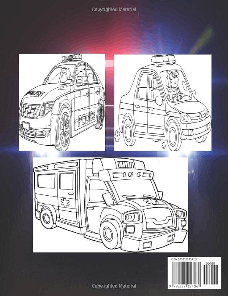 Police car coloring book for kids cars coloring books by