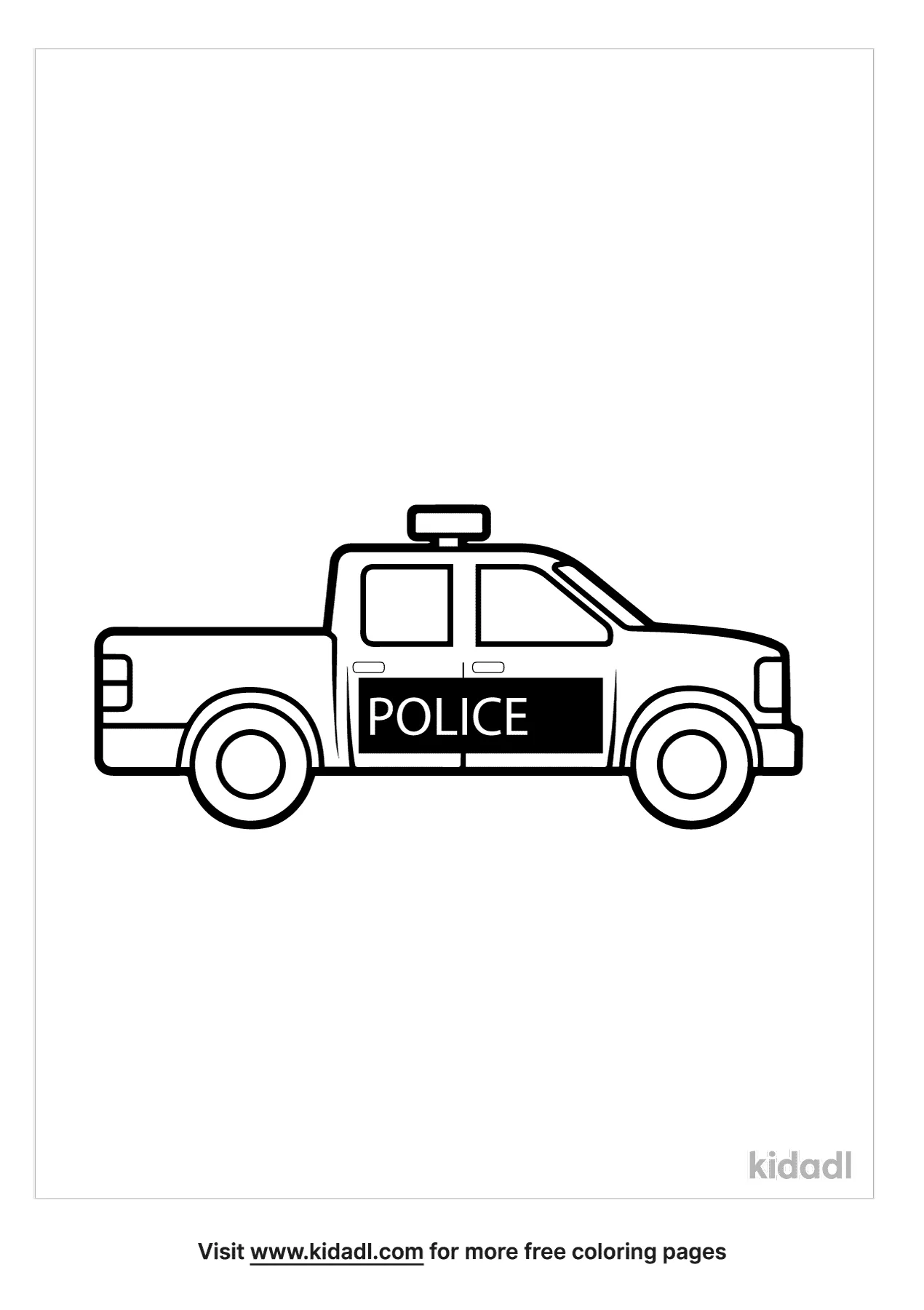 Free police pickup truck coloring page coloring page printables