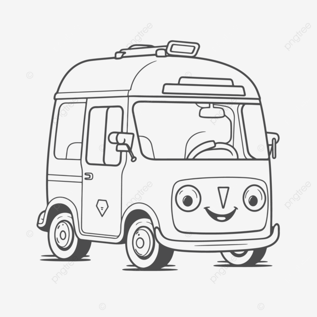 Cartoon police truck with a smiling face outline sketch drawing vector car drawing cartoon drawing wing drawing png and vector with transparent background for free download