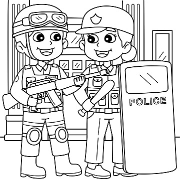 Police station coloring page for kids patrol hand drawn drawing vector wing drawing ring drawing kid drawing png and vector with transparent background for free download